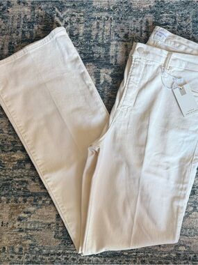 Good American Good Classic Slim Bootcut Jeans Cloud White NWT
